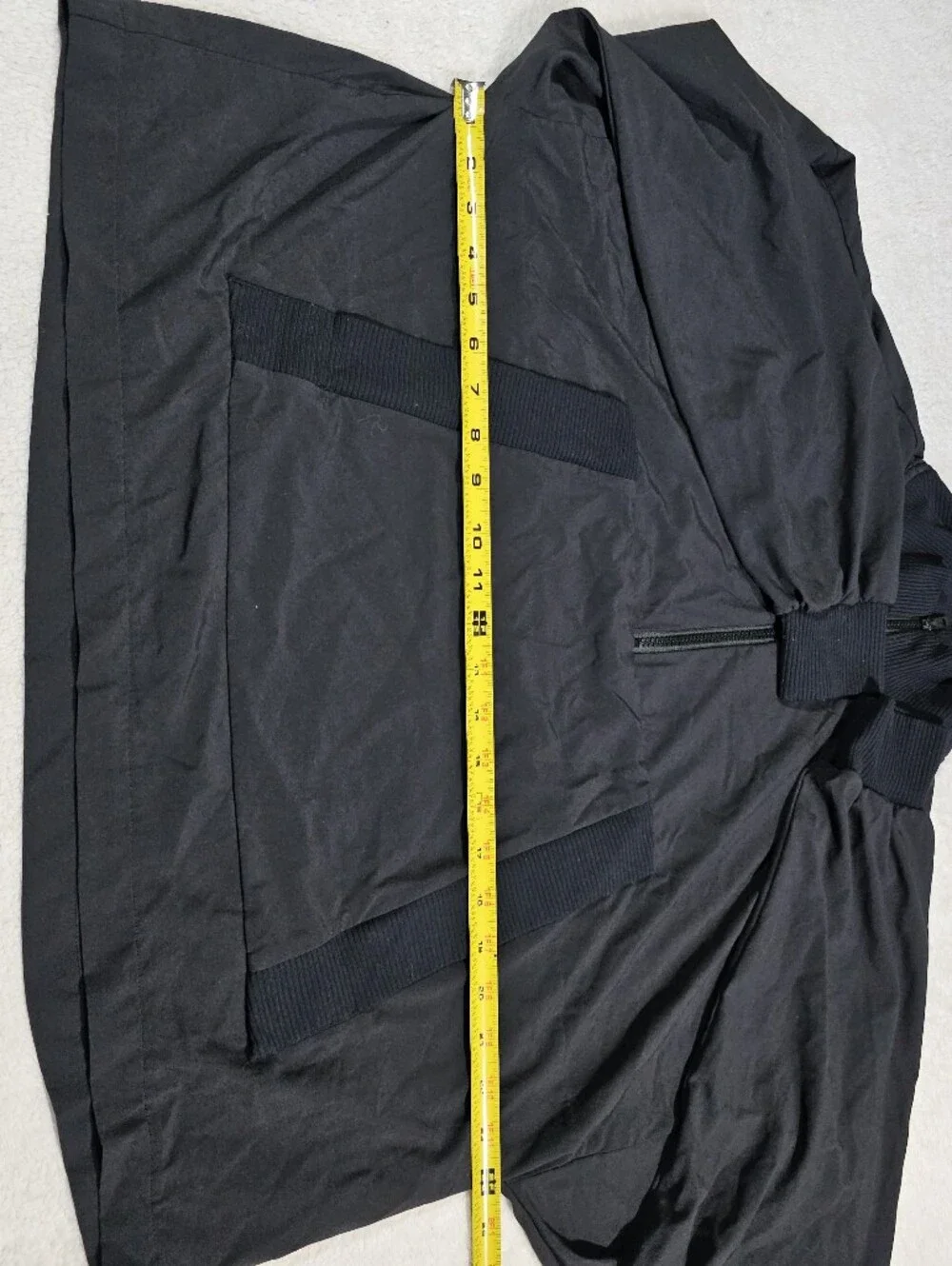 alo yoga Black Windbreaker Wide Relaxed Bomber Track Jacket S.